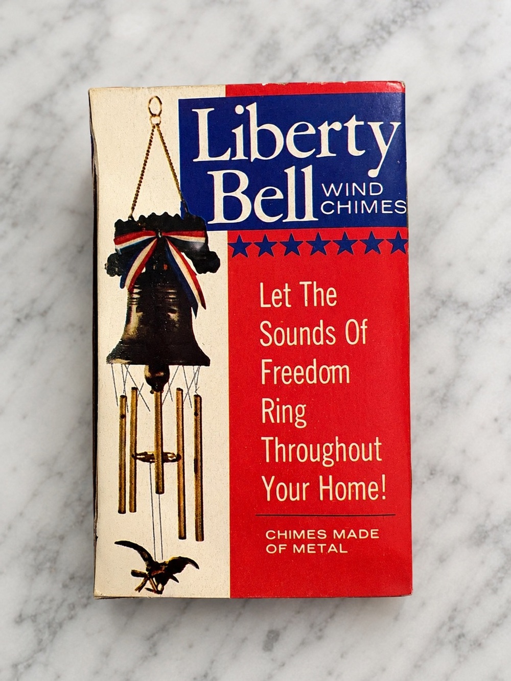 Vintage Liberty Bell Wind Chimes New Original Package w/Box Patriotic Americana